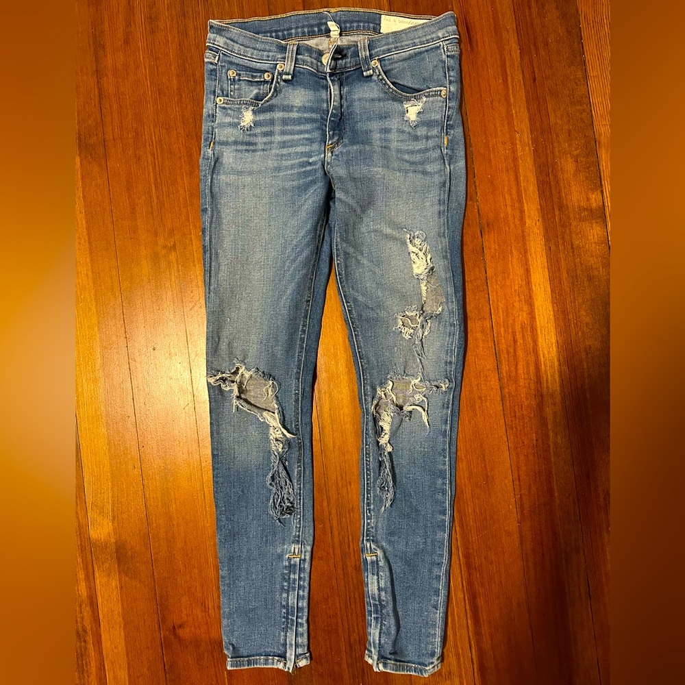 Rag & Bone ripped low rise skinny jeans😍